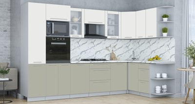 Кухонный гарнитур Интерлиния Мила Пластик 1.68x3.2 PR