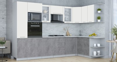 Кухонный гарнитур Интерлиния Мила Пластик 1.68x3.2 PR