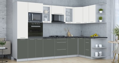 Кухонный гарнитур Интерлиния Мила Пластик 1.68x3.2 PR