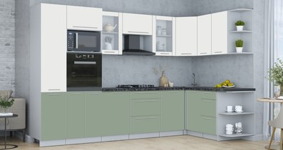 Кухонный гарнитур Интерлиния Мила Пластик 1.68x3.2 PR