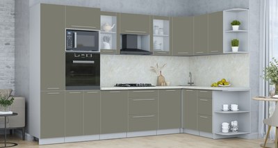 Кухонный гарнитур Интерлиния Мила Пластик 1.68x3.2 PR