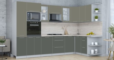 Кухонный гарнитур Интерлиния Мила Пластик 1.68x3.2 PR