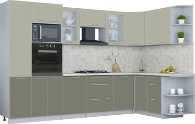 Кухонный гарнитур Интерлиния Мила Пластик 1.68x3.2 PR - фото