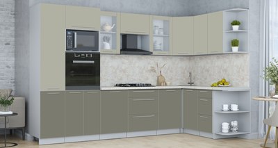 Кухонный гарнитур Интерлиния Мила Пластик 1.68x3.2 PR