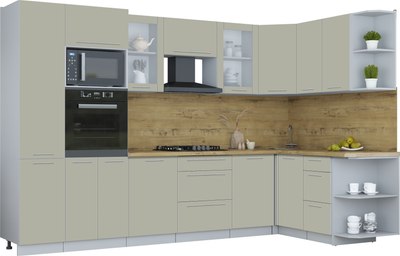 Кухонный гарнитур Интерлиния Мила Пластик 1.68x3.2 PR - фото
