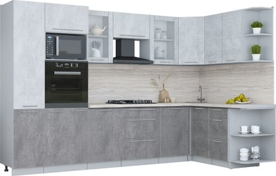 Кухонный гарнитур Интерлиния Мила Пластик 1.68x3.2 PR - фото