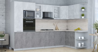 Кухонный гарнитур Интерлиния Мила Пластик 1.68x3.2 PR