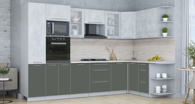 Кухонный гарнитур Интерлиния Мила Пластик 1.68x3.2 PR