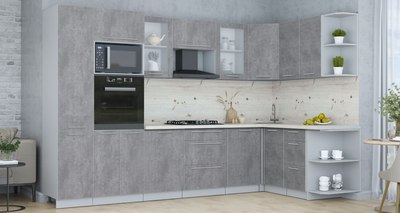 Кухонный гарнитур Интерлиния Мила Пластик 1.68x3.2 PR