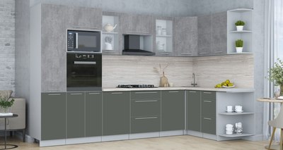 Кухонный гарнитур Интерлиния Мила Пластик 1.68x3.2 PR