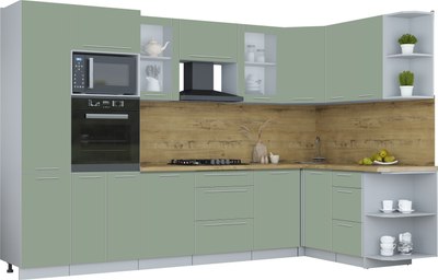 Кухонный гарнитур Интерлиния Мила Пластик 1.68x3.2 PR - фото