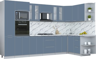 Кухонный гарнитур Интерлиния Мила Пластик 1.68x3.4 PR - фото