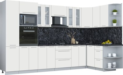 Кухонный гарнитур Интерлиния Мила Пластик 1.68x3.4 PR - фото