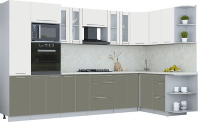 Кухонный гарнитур Интерлиния Мила Пластик 1.68x3.4 PR - фото