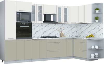 Кухонный гарнитур Интерлиния Мила Пластик 1.68x3.4 PR - фото