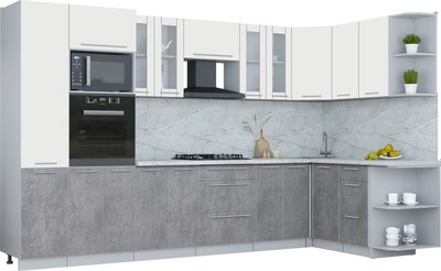 Кухонный гарнитур Интерлиния Мила Пластик 1.68x3.4 PR - фото