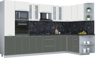 Кухонный гарнитур Интерлиния Мила Пластик 1.68x3.4 PR - фото