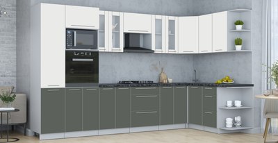 Кухонный гарнитур Интерлиния Мила Пластик 1.68x3.4 PR