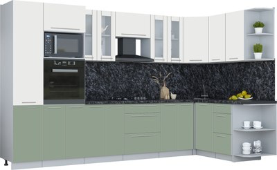Кухонный гарнитур Интерлиния Мила Пластик 1.68x3.4 PR - фото