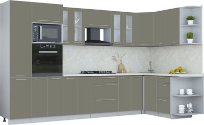 Кухонный гарнитур Интерлиния Мила Пластик 1.68x3.4 PR - фото