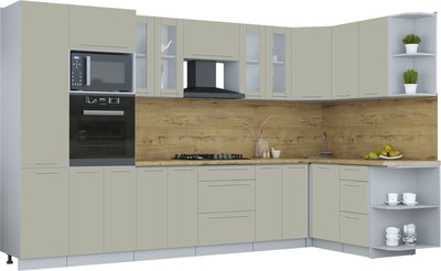 Кухонный гарнитур Интерлиния Мила Пластик 1.68x3.4 PR - фото