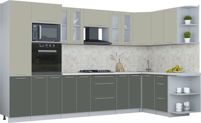 Кухонный гарнитур Интерлиния Мила Пластик 1.68x3.4 PR - фото