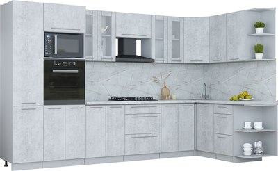 Кухонный гарнитур Интерлиния Мила Пластик 1.68x3.4 PR - фото