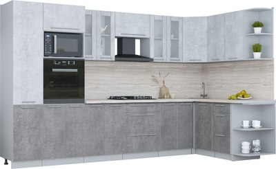 Кухонный гарнитур Интерлиния Мила Пластик 1.68x3.4 PR - фото