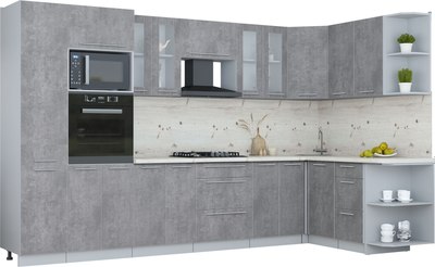 Кухонный гарнитур Интерлиния Мила Пластик 1.68x3.4 PR - фото