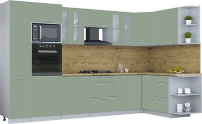 Кухонный гарнитур Интерлиния Мила Пластик 1.68x3.4 PR - фото