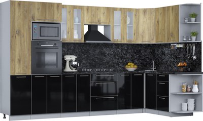 Кухонный гарнитур Интерлиния Мила Пластик 1.68x3.4 PR - фото