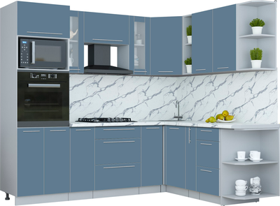 Кухонный гарнитур Интерлиния Мила Пластик 1.88x2.4 PR - фото