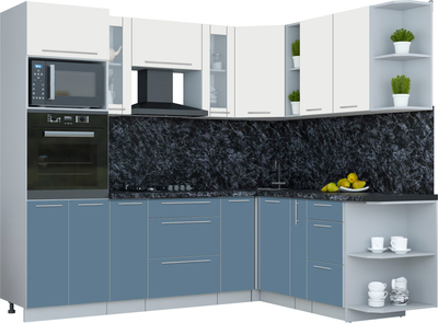 Кухонный гарнитур Интерлиния Мила Пластик 1.88x2.4 PR - фото