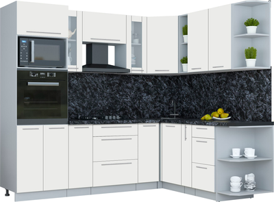 Кухонный гарнитур Интерлиния Мила Пластик 1.88x2.4 PR - фото