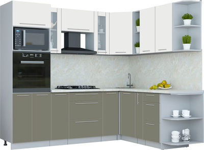 Кухонный гарнитур Интерлиния Мила Пластик 1.88x2.4 PR - фото