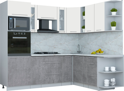 Кухонный гарнитур Интерлиния Мила Пластик 1.88x2.4 PR - фото