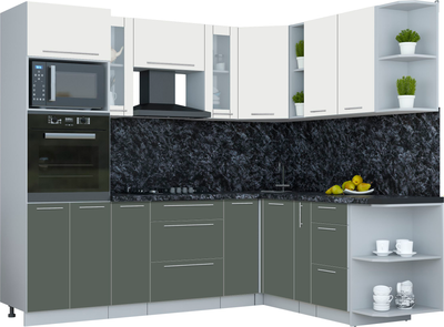 Кухонный гарнитур Интерлиния Мила Пластик 1.88x2.4 PR - фото