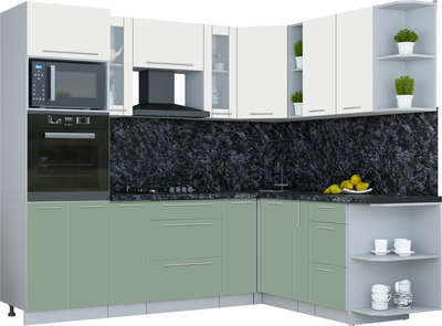 Кухонный гарнитур Интерлиния Мила Пластик 1.88x2.4 PR - фото