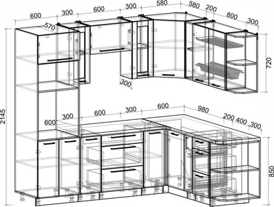 Кухонный гарнитур Интерлиния Мила Пластик 1.88x2.4 PR