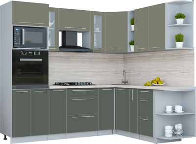 Кухонный гарнитур Интерлиния Мила Пластик 1.88x2.4 PR - фото