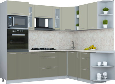 Кухонный гарнитур Интерлиния Мила Пластик 1.88x2.4 PR - фото