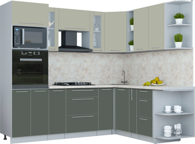 Кухонный гарнитур Интерлиния Мила Пластик 1.88x2.4 PR - фото