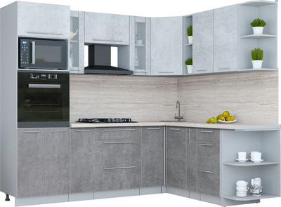 Кухонный гарнитур Интерлиния Мила Пластик 1.88x2.4 PR - фото