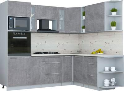 Кухонный гарнитур Интерлиния Мила Пластик 1.88x2.4 PR - фото