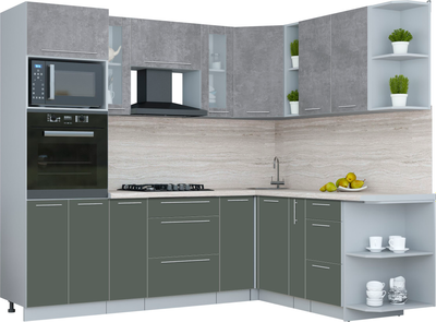 Кухонный гарнитур Интерлиния Мила Пластик 1.88x2.4 PR - фото