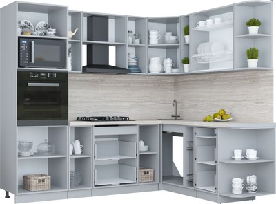 Кухонный гарнитур Интерлиния Мила Пластик 1.88x2.4 PR
