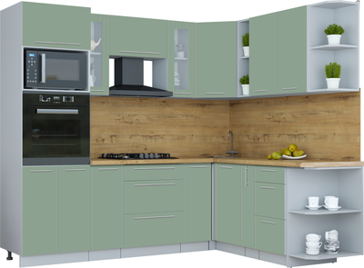 Кухонный гарнитур Интерлиния Мила Пластик 1.88x2.4 PR - фото