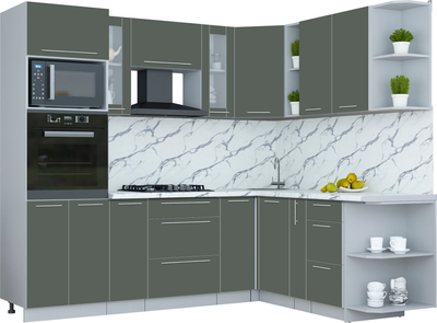 Кухонный гарнитур Интерлиния Мила Пластик 1.88x2.4 PR - фото
