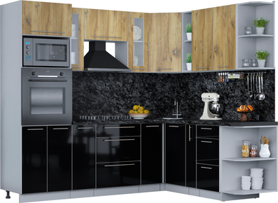 Кухонный гарнитур Интерлиния Мила Пластик 1.88x2.4 PR - фото