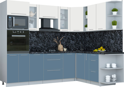 Кухонный гарнитур Интерлиния Мила Пластик 1.88x2.6 PR - фото